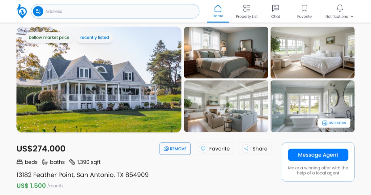 A GotNest listing showing its estimated monthly payment