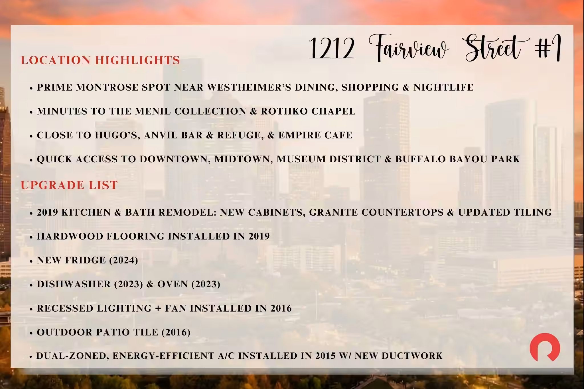 Photo 4 of 1212 Fairview Avenue I, Houston, TX